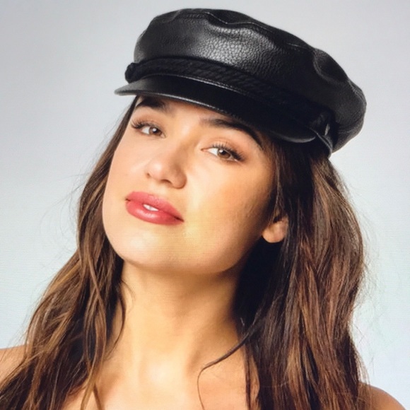 Brixton Accessories - Brixton Black Leather Baker Cap NWOT - Medium